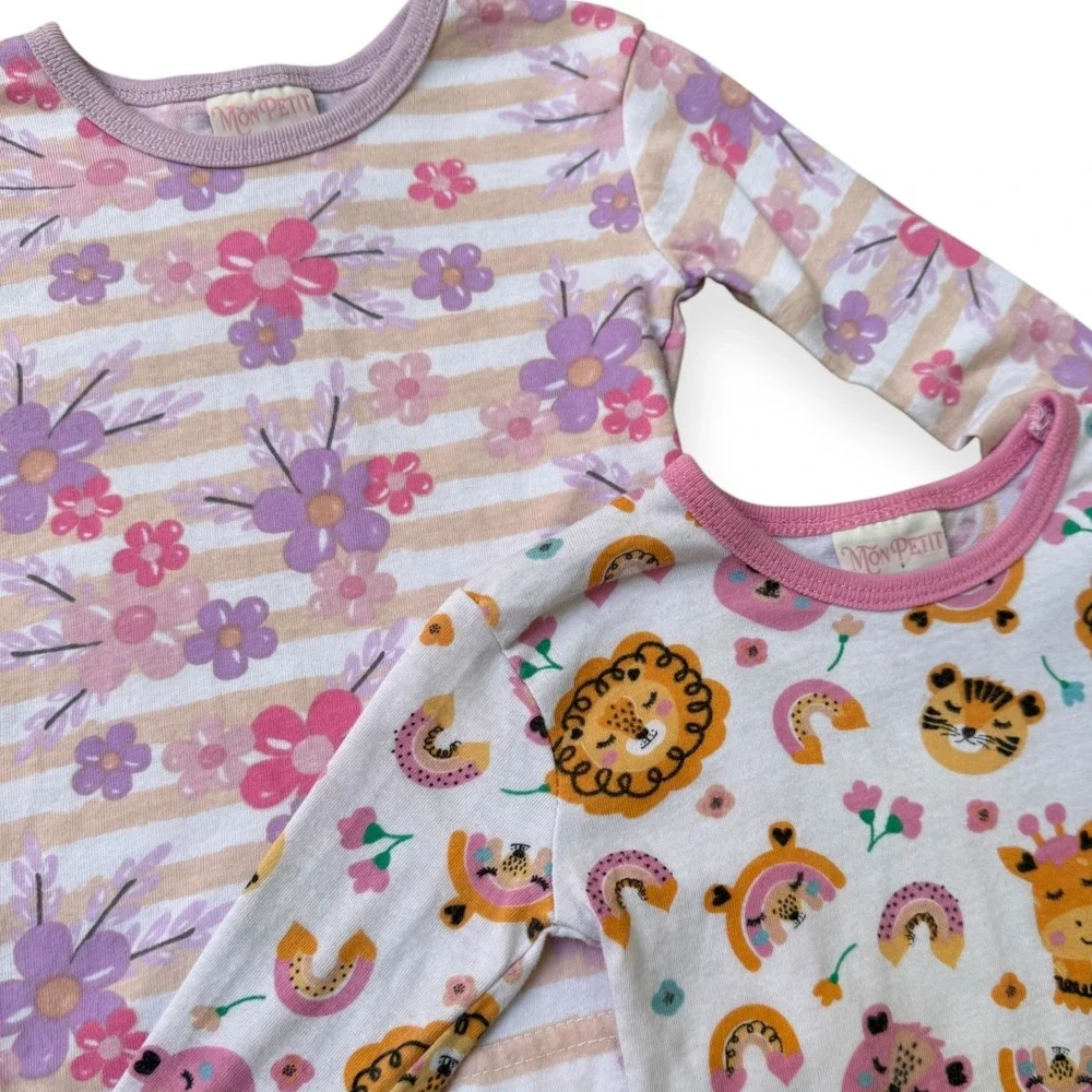 Mon Petit 2T Pajama Set Bundle Girls Sleepwear 2 Piece